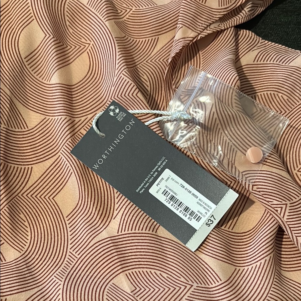 Worthington Blush Swirl Pattern Top